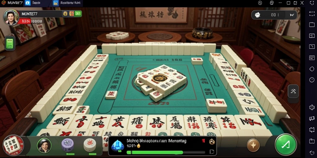 Tampilan menarik dari gameplay Mahjong di MONTE77.