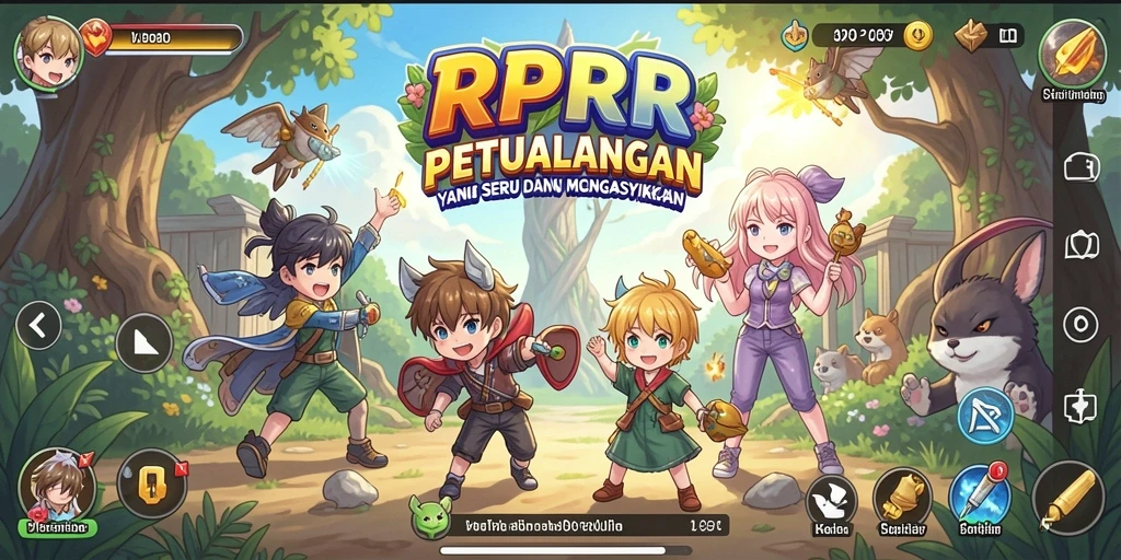 Tampilan gameplay RPRR yang penuh aksi dan warna-warni.